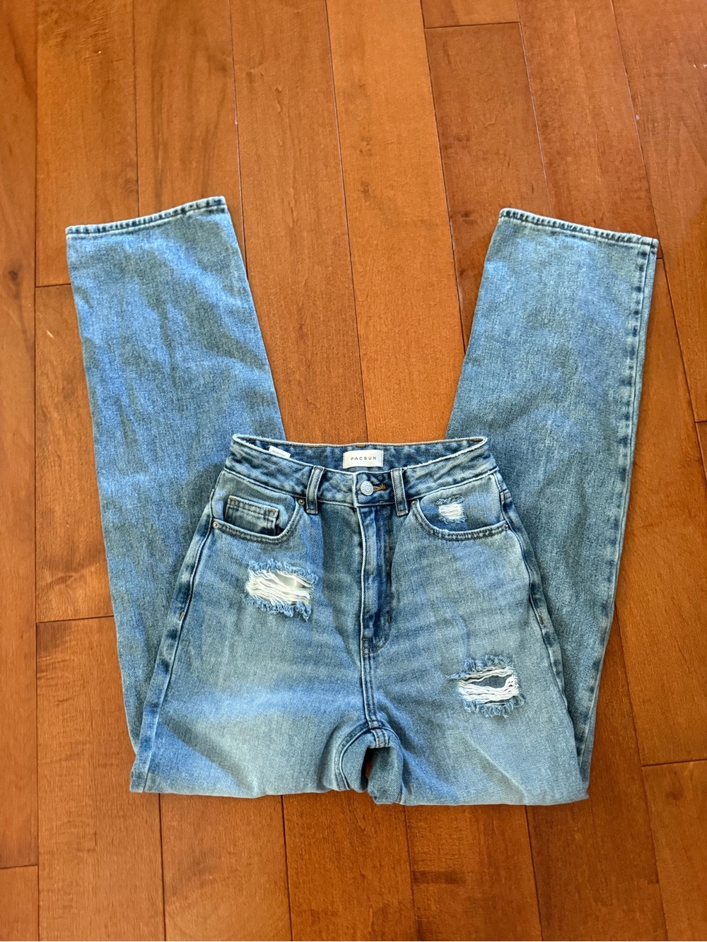 PacSun Women's High-Rise Light Blue Distressed Jeans